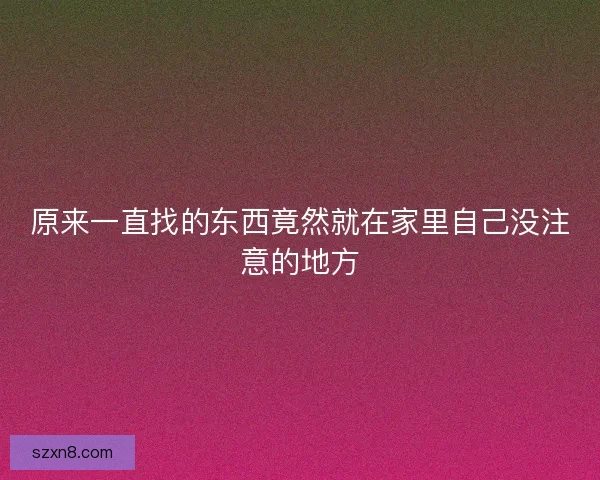 原来一直找的东西竟然就在家里自己没注意的地方 原来一直找的东西竟然就在家里自己没注意的地方
