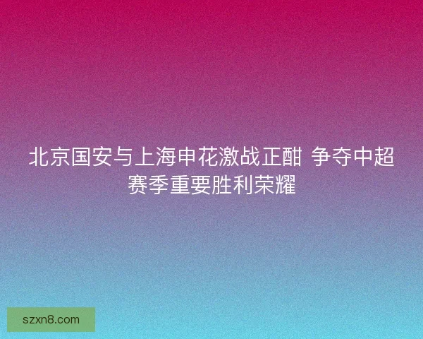 北京国安与上海申花激战正酣 争夺中超赛季重要胜利荣耀 北京国安与上海申花激战正酣 争夺中超赛季重要胜利荣耀